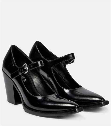 prada black mary janes|mary janes with small heel.